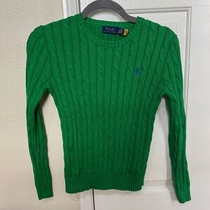 Ralph Lauren Classic Green Cable Knit Sweater